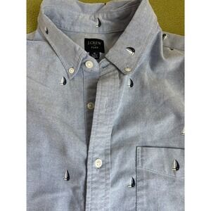 J.Crew Flex Button Down Shirt Sailboat Print Long Sleeve Casual Medium